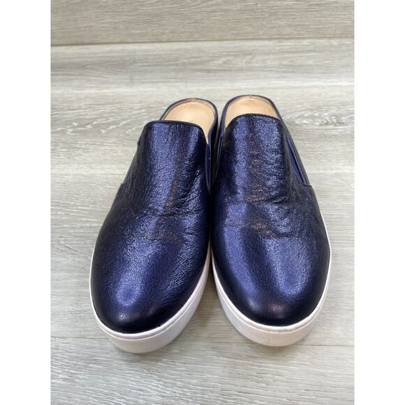 Vionic Dakota Women's Mule Clog Slip-On Metallic Leather 9.5 Blue Comfort Shoes - Picture 2 of 9
